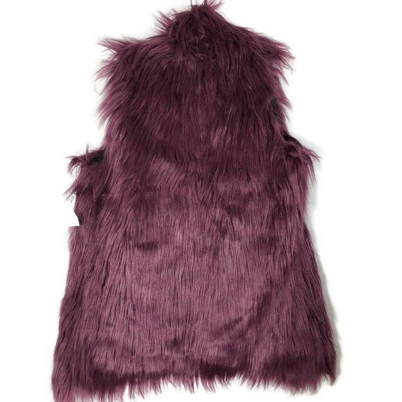 Romeo Juliet Couture Faux Fur Vest Size S Plum - Picture 3 of 8